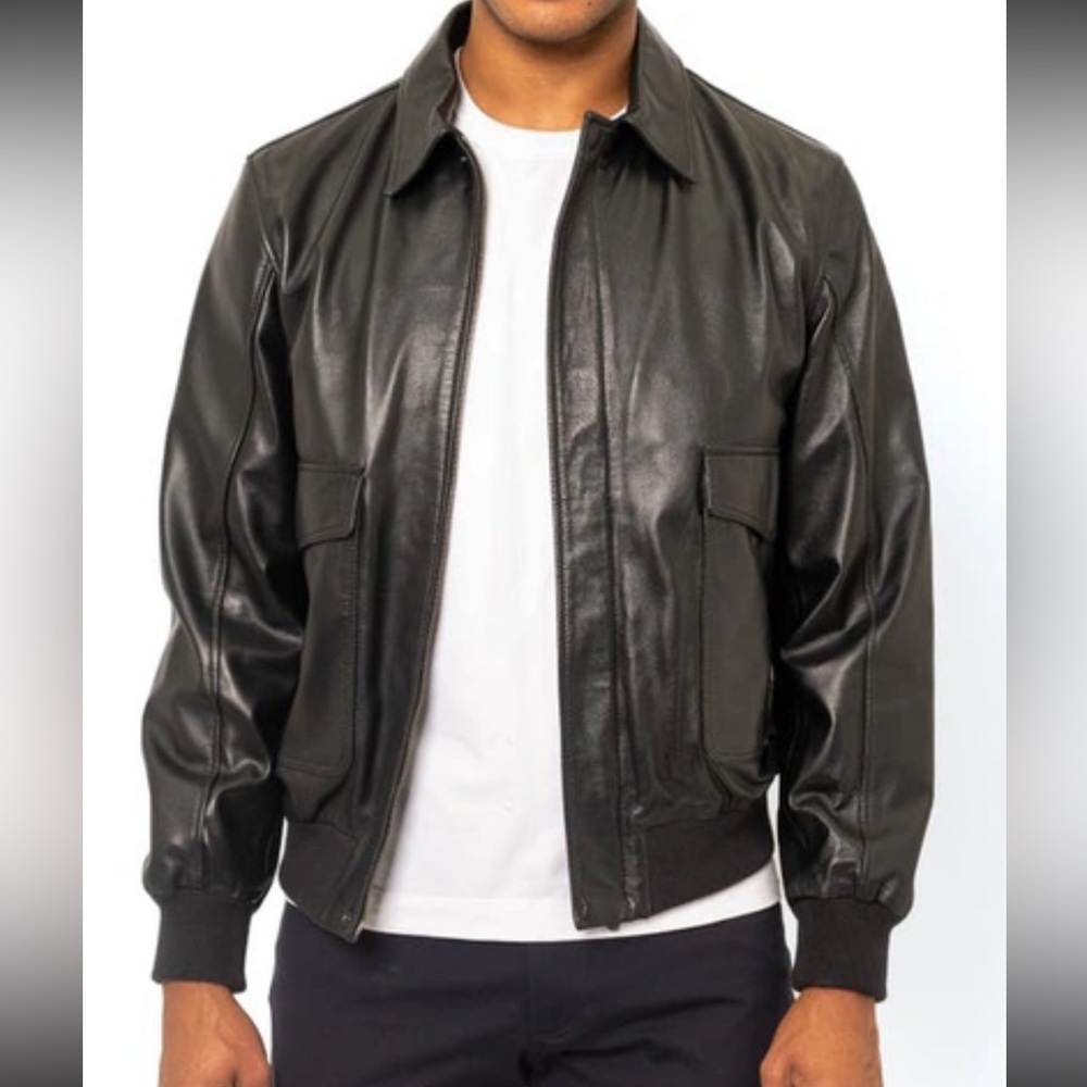 ◾️NWT◾️ PINO PORTE BLACK LEATHER BOMBER JACKET
